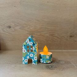 Mini maison Led - H 8 cm - Liberty® Mitsy Turquoise