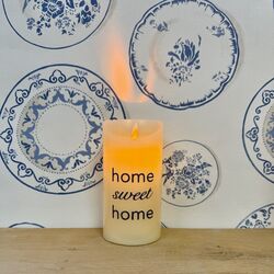 Bougie LED cire personnalisable Ø 7,5 cm H 15 cm - MESSAGE<br />(texte et/ou motif)