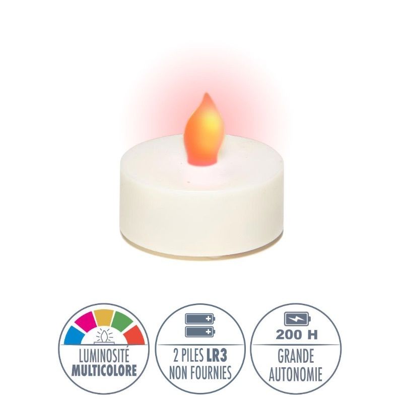 Bougie LED Réaliste Sans Flamme - Fonctionne Sur Piles - Effet Cire Fluide - Autonomie 400h - Télécommande Optionnelle - 5