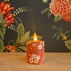 LED candle with moving flame Cherry blossom - H 7,5 CM