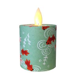 Bougie LED à Flamme Oscillante Poissons vert - H5,2cm
