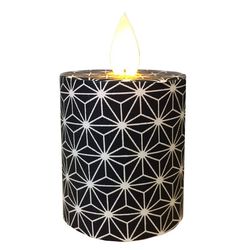 Bougie LED à Flamme Oscillante Cristaux noir - H5,2cm