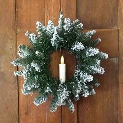 Couronne de Noël Sapin et Chandelle LED - Ø 30 cm