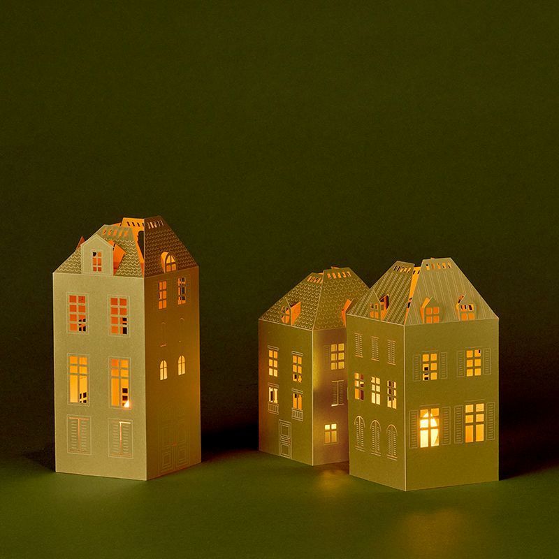 Photophore 3D Lyon Skyline En Acier Inoxydable - Pour Bougie Chauffe-plat - Décoration Lumineuse Et Cadeau Original