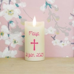 Small LED candle with a flickering flame for customization