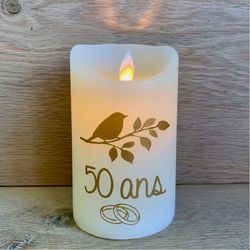 Square and wax led candle for customization - religious ceremonies