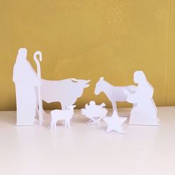 Crèche en papier - Blanc