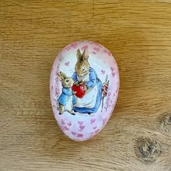 Œuf de Pâques Pierre Lapin - rose - H9 cm