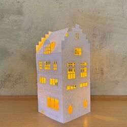 Paper house Candle Holder - H 15cm