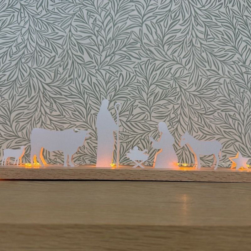 "Scénette" Lumineuse Crèche - Blanc