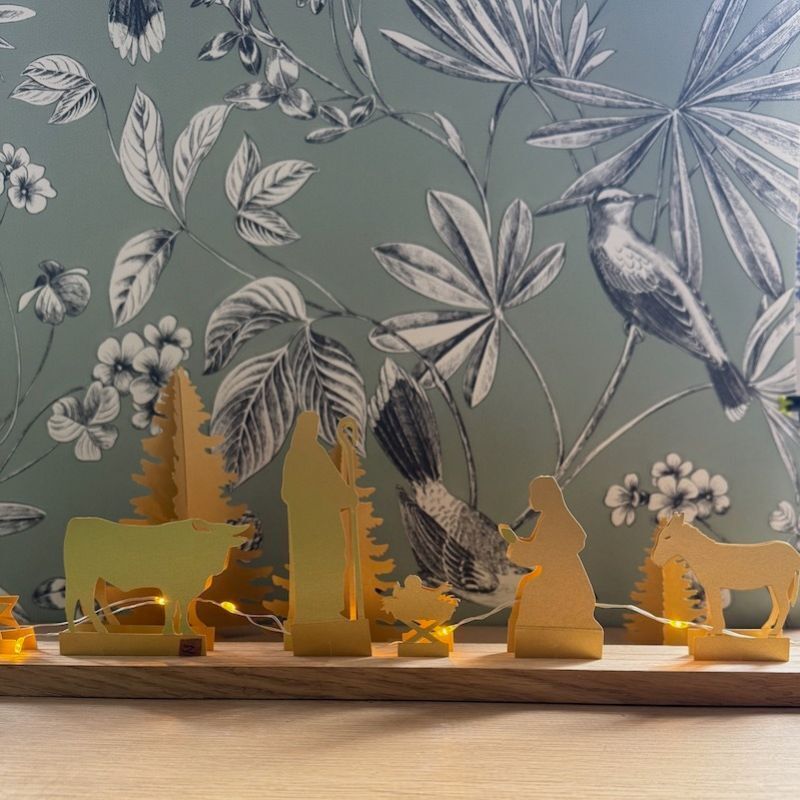 "Scénette" Lumineuse Crèche - Or