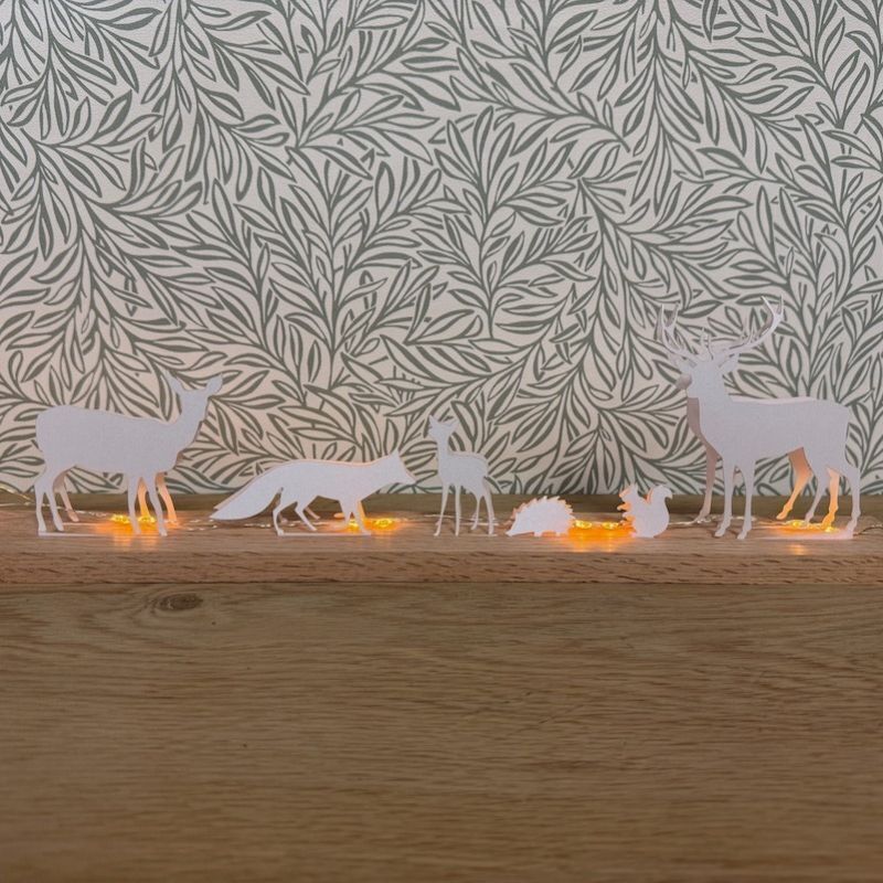 "Scénette" Lumineuse Animaux - Blanc