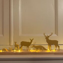 Scénette Lumineuse Animaux - Or