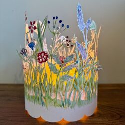 Centre de table Fleurs en papier - Bleu et Rose