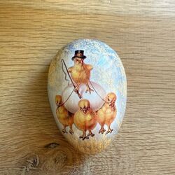 Easter Egg made in paper - Chickens 1 - h 9 cm