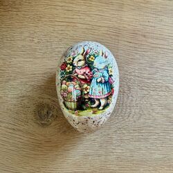 Easter Egg made in paper - Rabbits 3 - h 9 cm