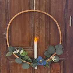 Cercle lumineux et Cosmos bleu - Ø 40 cm