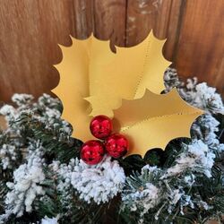 Holly leaves and bright red balls Clip
