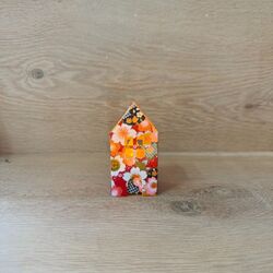 1 Led paper house - H 8 cm - Japanese Flowers