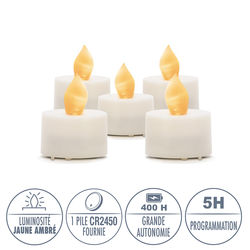 Lot De 24 Bougies LED Oranges à Piles (CR2032) - Flamme Vacillante, 150h Autonomie - Pour Décor Halloween, Noël - 4