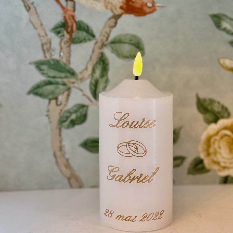 Bougie en cire blanche cadeau de mariage