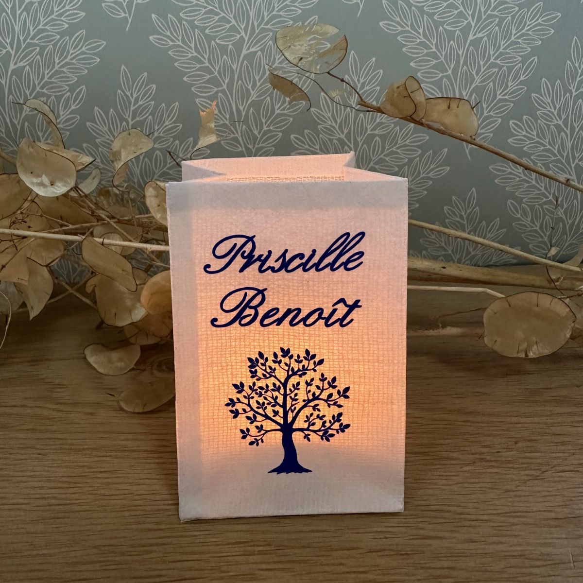 Photophore en papier table des mariés