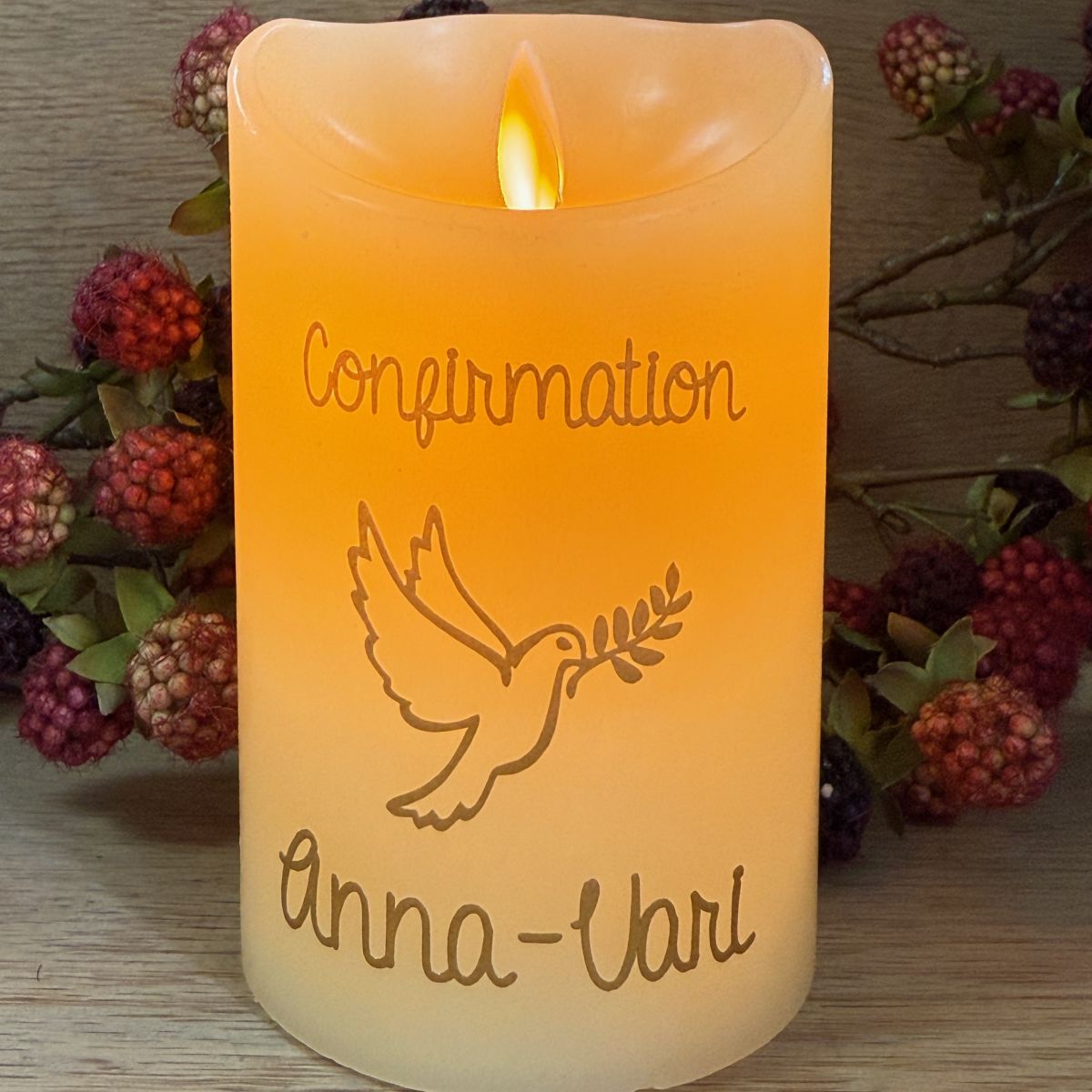 bougie Led, cadeau de confirmation