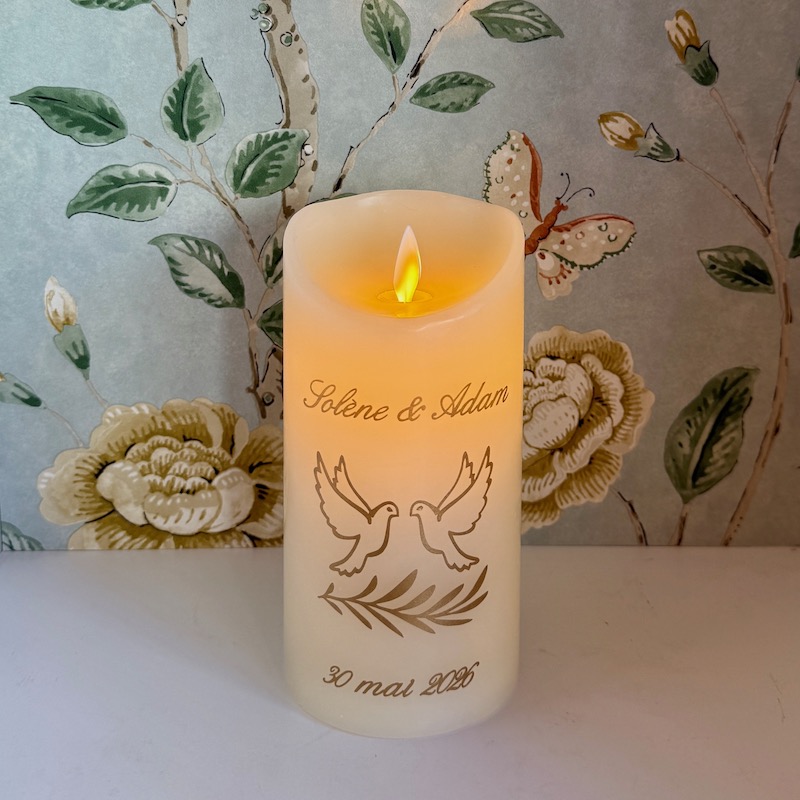 bougie led éternelle, longue vie aux mariés !
