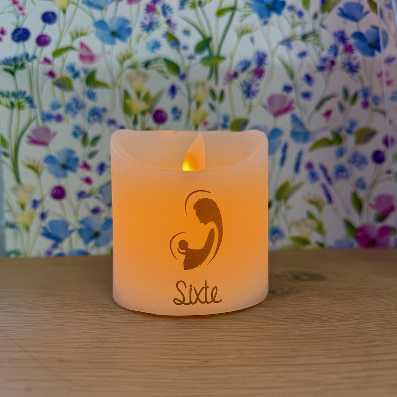 bougie led cadeau de baptême pour petite fille