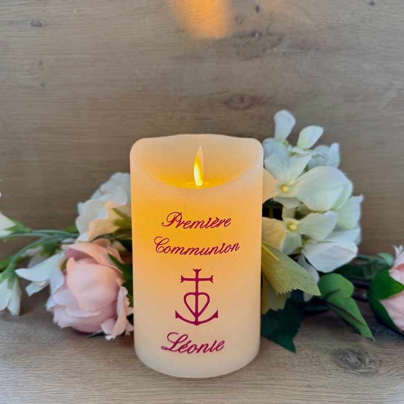 bougie première communion personnalisée