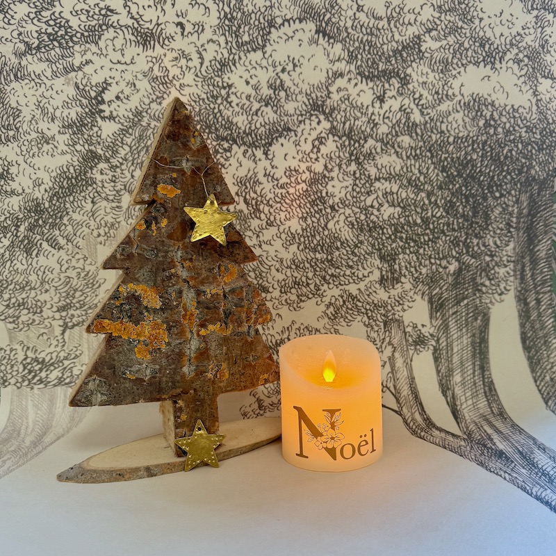 bougie led en cire cadeau de Noël