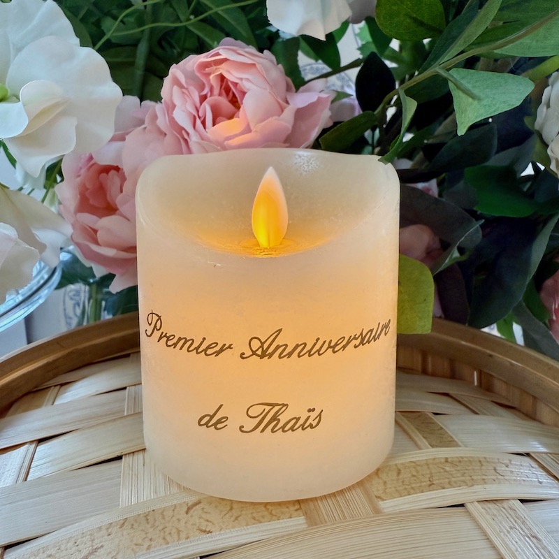 bougie Led en cire à offrir pour les un an d'une petite fille