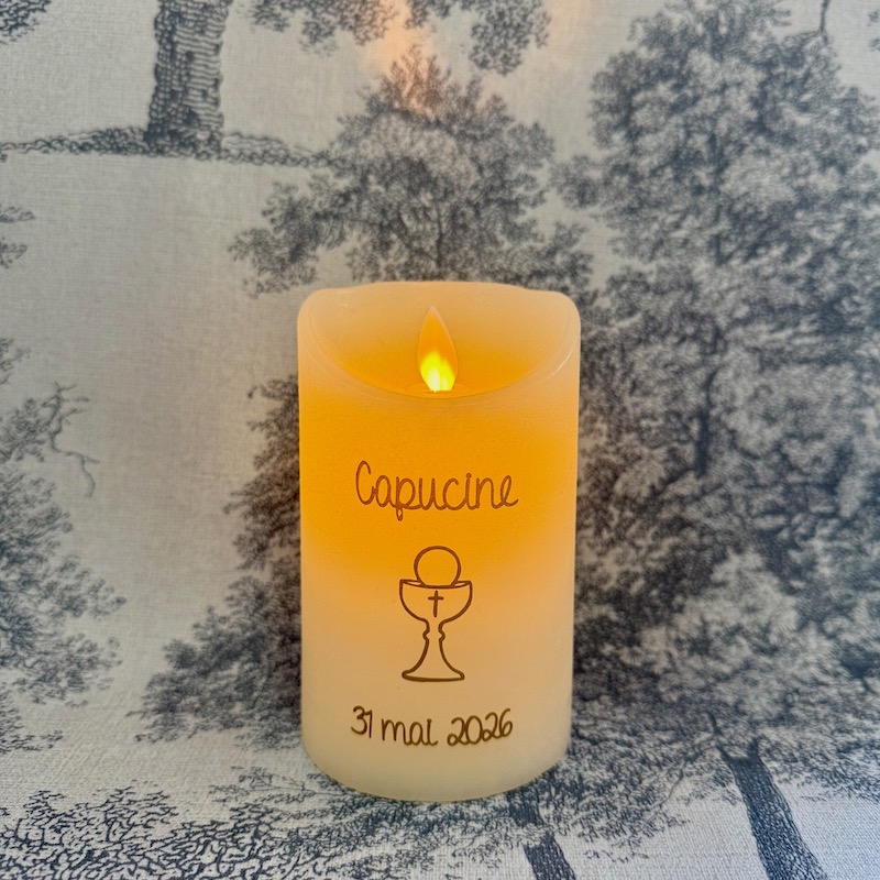 cadeau durable , pour une communion offrez une bougie led 
