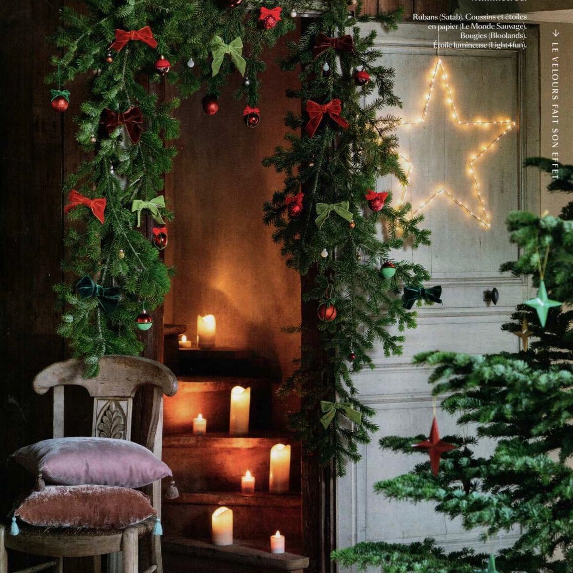 des bougies Led de toutes les tailles pour éclairer joliment un escalier