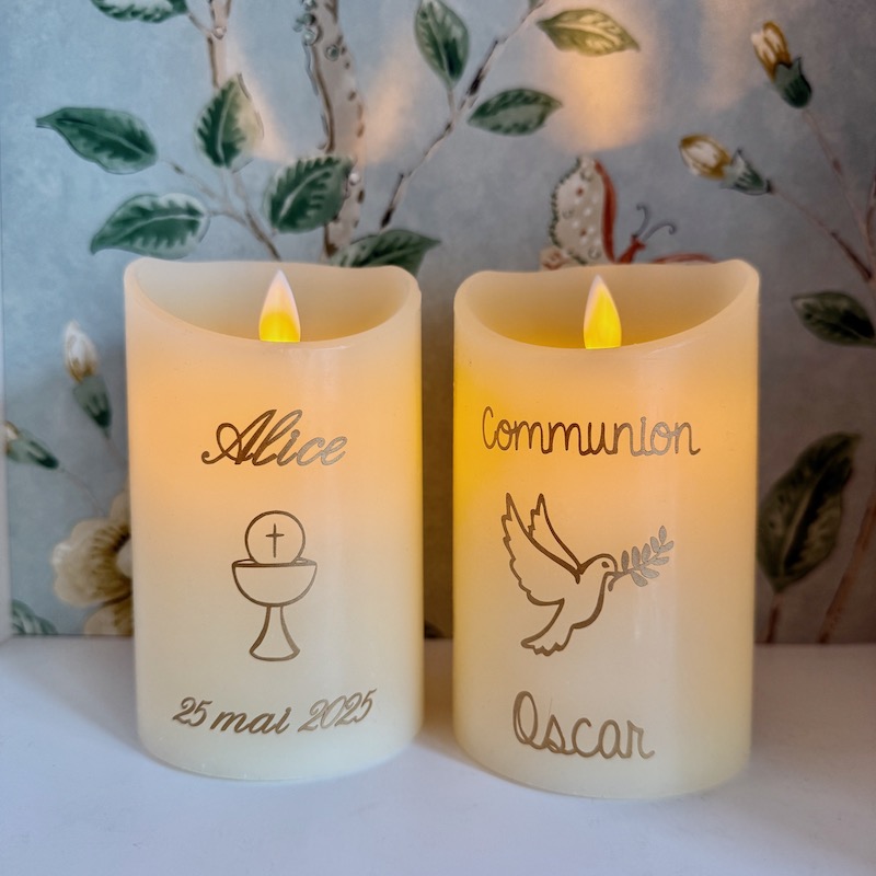 Bougies led, cadeaux de communion