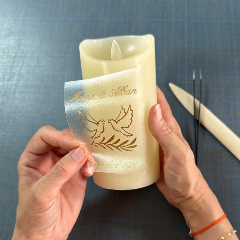 bougie personnalisée un mariage , une idée de cadeau durable