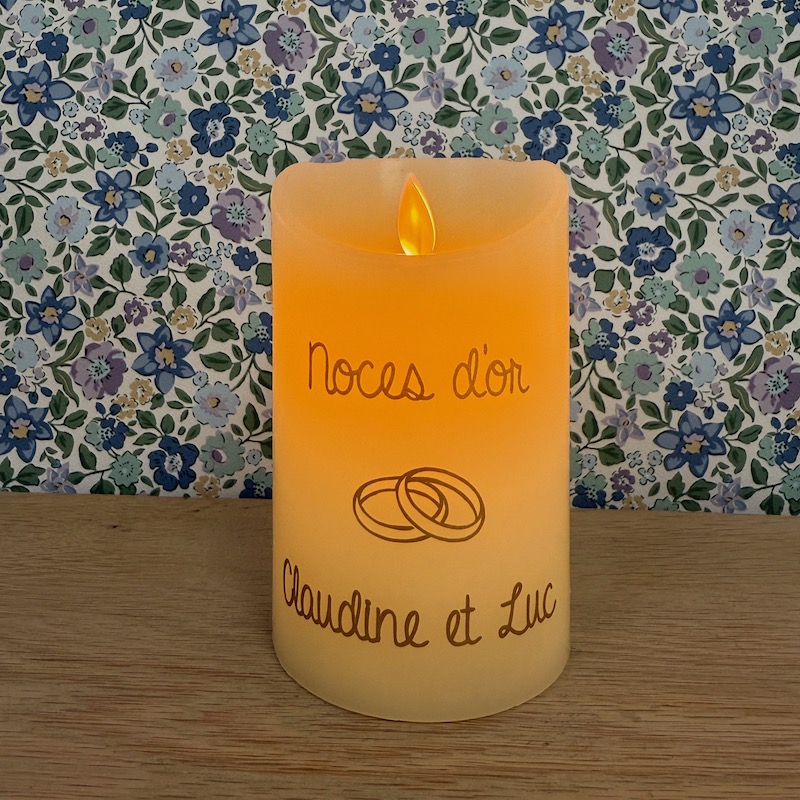 cadeau pour noces d'or, bougie éternelle