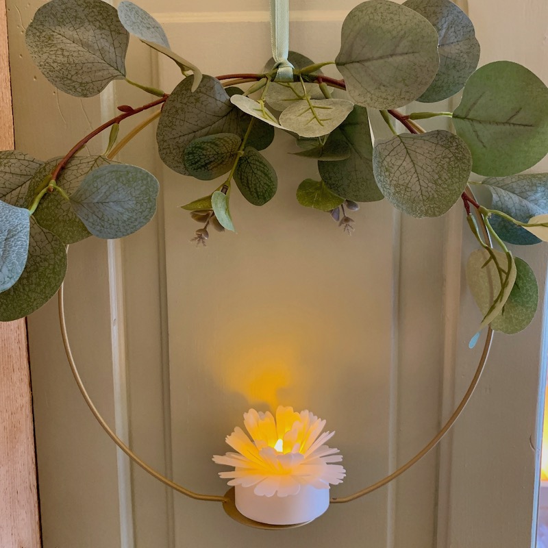 cercle eucalyptus et fleur lumineuse Led