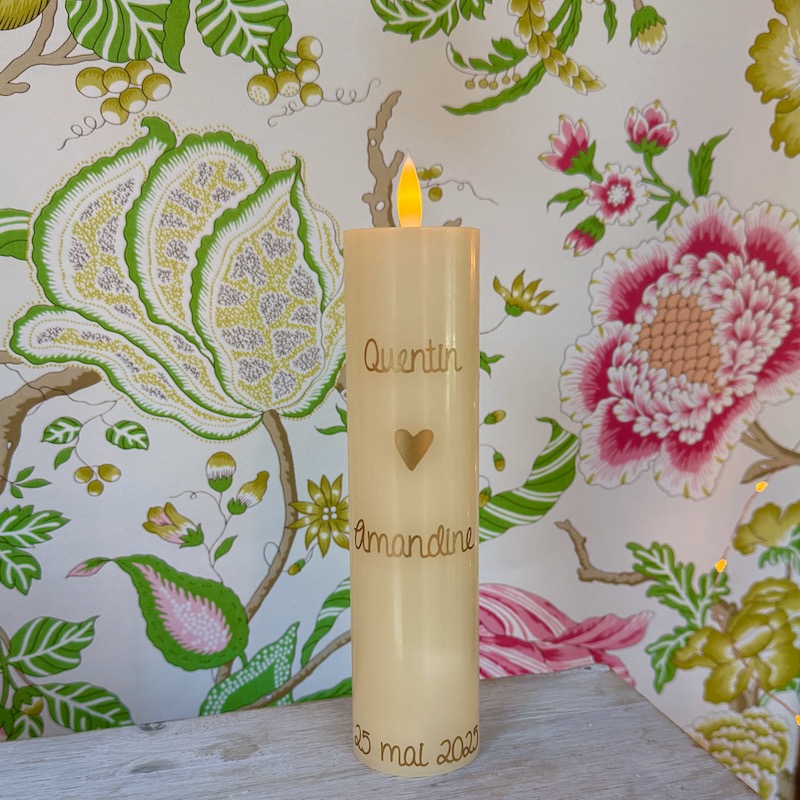 cierge de mariage personnalisé