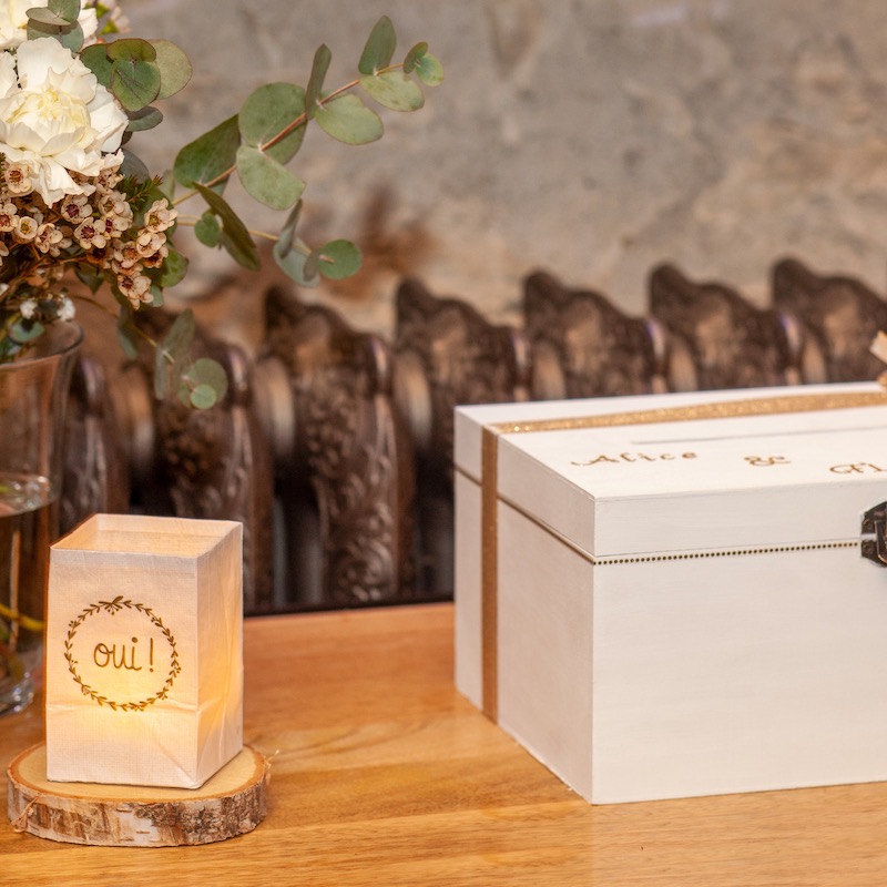 photophore Led en papier pour compléter une déco de mariage