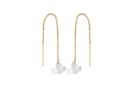 Boucles D'oreilles Oiseaux Colombes En Argent Massif 925/000 Boucles D'oreilles Oiseaux Colombes En Argent Massif 925/000