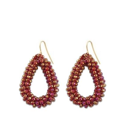 BOUCLES D'OREILLES STACY ROUGE NACRÉ