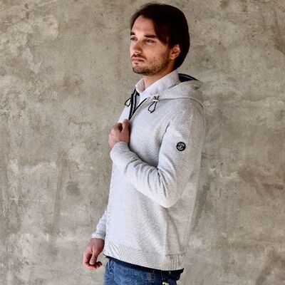 Gilet DOBLONE GRIS avec poches et avec capuche homme