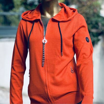 Gilet DOBLONE ORANGE avec capuche