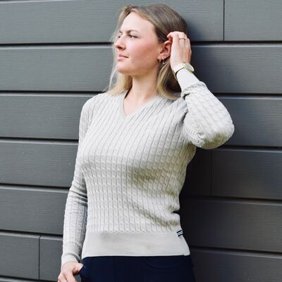 Pullover col V BEIGE