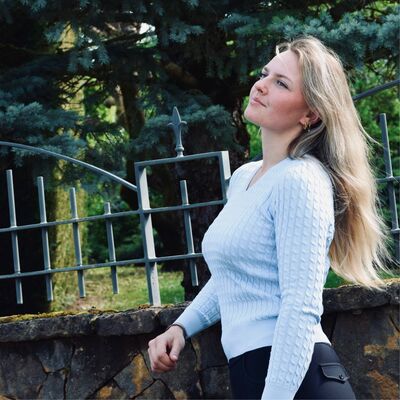 Pullover col V BLEU CIEL