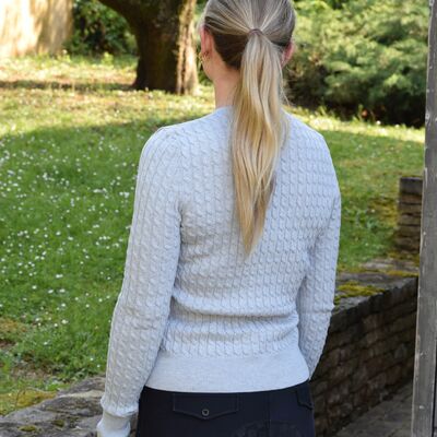 Pullover col V gris-clair