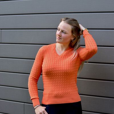 Pullover col V orange
