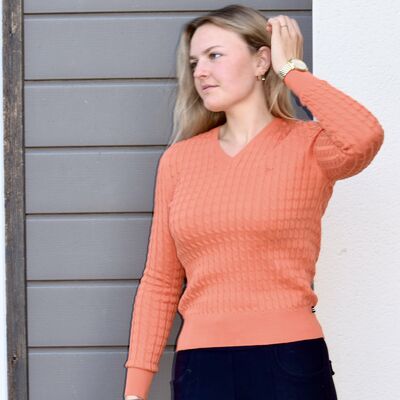 Pullover col V orange