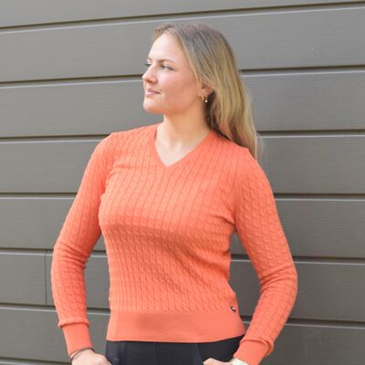Pullover col V orange